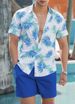 Men's Clothing Hot Selling Short Sleeved Trendy Printed Hawaiian Shirt Short Sleeved Shorts Men's Suit_viptrois.com
