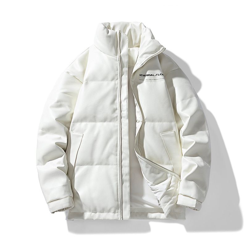 Men's Clothing pu leather Silk cotton jacket men's winter thick white duck Silk cotton winter wear trendy leather jacket wash free jacket_viptrois.com