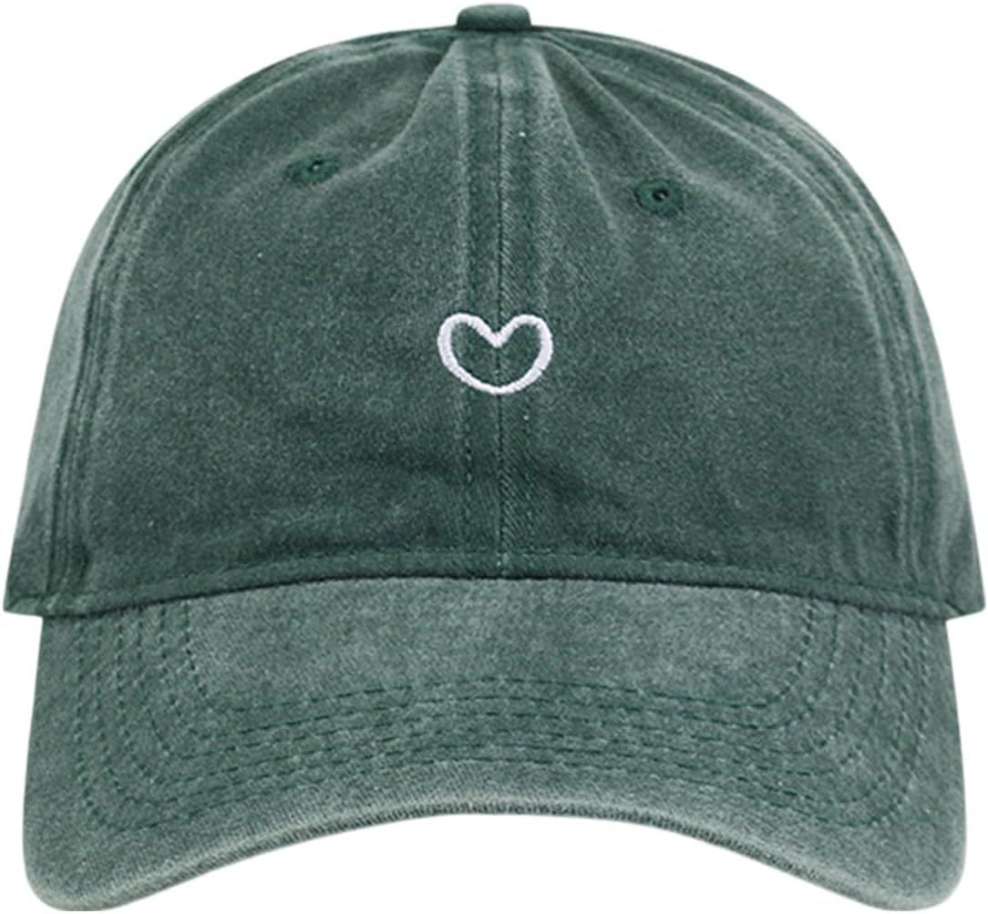 Generisch Women's Baseball Cap With Heart-Shaped Embroidery Pattern Hat Adjustable Cap Outdoor Sports Cap_viptrois.com