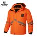 "Men's Thickened Ski Jacket – Detachable Hood, Windproof Polyester, Winter Hiking & Urban Outdoor Coat (Black, Orange, Neon Green)"_viptrois.com