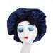 Leopard print ribbon satin sleeping cap with high elasticity and wide brim silk headscarf hat for beauty and hair care_viptrois.com