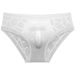 Pulse Cross-Border Foreign Trade Men's Underwear 3D Bulge Sexy Letter Semi-Transparent Ice Silk Hollow Lace Thin Triangle_viptrois.com