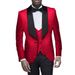 Men's suit green fruit collar solid color large size suit three-piece slim groom wedding suit_viptrois.com