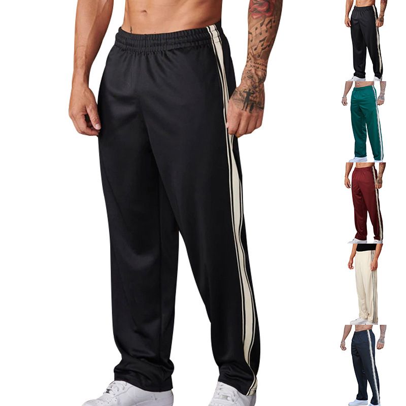 Men's Clothing Autumn Straight Casual Pants Patchwork Loose Sports Trousers_viptrois.com