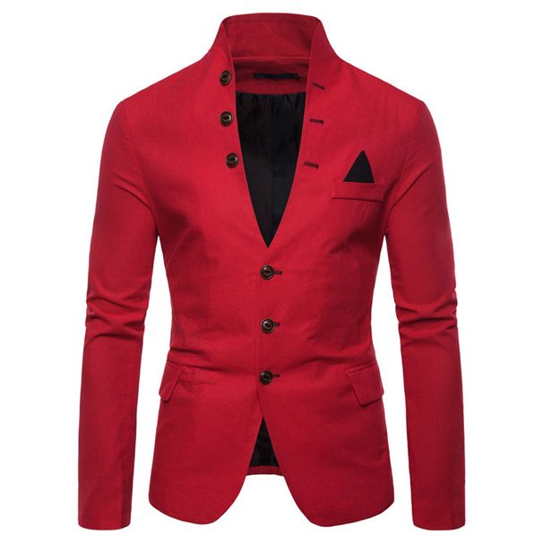Men's Clothing Suits With Multi Button Decorations, Casual Stand Up Collar Suits, Fashionable Suit Jackets For Men_viptrois.com