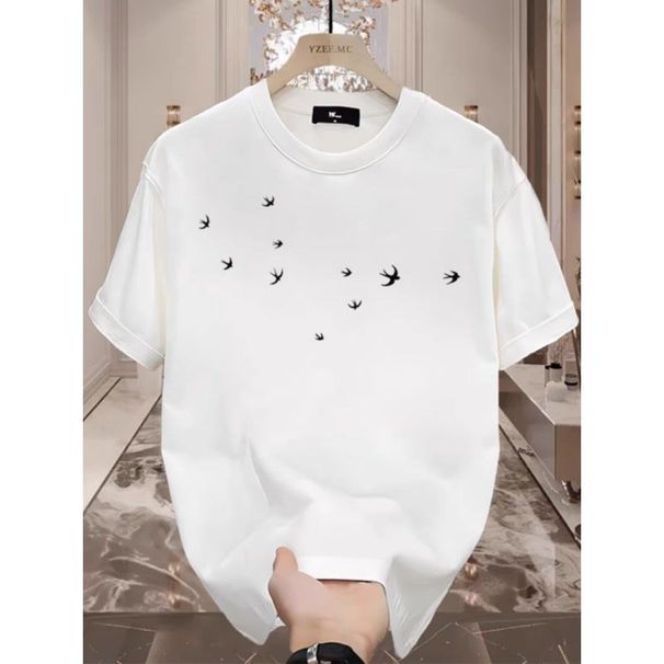 T-shirt Summer Clothes American High Street Half Trendy Brand Short Sleeved Round Neck Top Men's Fashion_viptrois.com