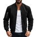 Men's Retro Baseball Jacket – Heavyweight Suede Cardigan With Button Front, Vintage Flight Bomber Style_viptrois.com