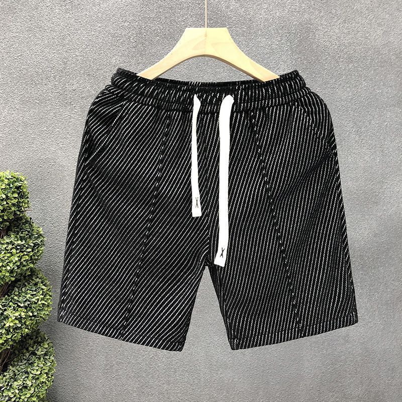 Men's Clothing Diagonal Striped Shorts Casual Pants Loose Sports Shorts Summer Breathable Outer Wear Beach Pants_viptrois.com