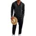 Men's Linen Blend Hooded Shirt Jacket And Relaxed Pants Set | Lightweight Casual Loungewear For Spring And Fall_viptrois.com