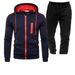 Men's Clothing Cardigan Zipper Hooded Sweatshirt Suit Digital Casual Sports Solid Color Men's Sweatshirt Sweatpants_viptrois.com