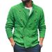 2026 European-USA Style Knitwear Cardigan Outerwear Men Acrylic Half High Collar Pure Color Double-Breasted Long Sleeve Slim Sweater_viptrois.com