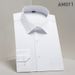 Men's Solid Color Long Sleeve Dress Shirt, Wrinkle-Free Business Casual Slim Fit Shirt For Office Formal Wear,_viptrois.com