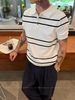Men's Clothing Men's Long Sleeved T-Shirt Striped Shirt Casual Versatile Fashionable Everyday Wear Collared Top_viptrois.com