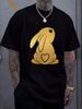 Bunny With Heart Tail - Gold Foil Rabbit Easter Love Men's T-shirt Fashion Comfortable Top For Everyday Wear Versatile Breathable Slightly Unisex_viptrois.com