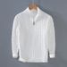 Men's Chunky Knit Sweater – Half-Zip Cable Pullover With Relaxed Fit For Winter (White/Burgundy/Grey/Navy/Black/Beige)_viptrois.com