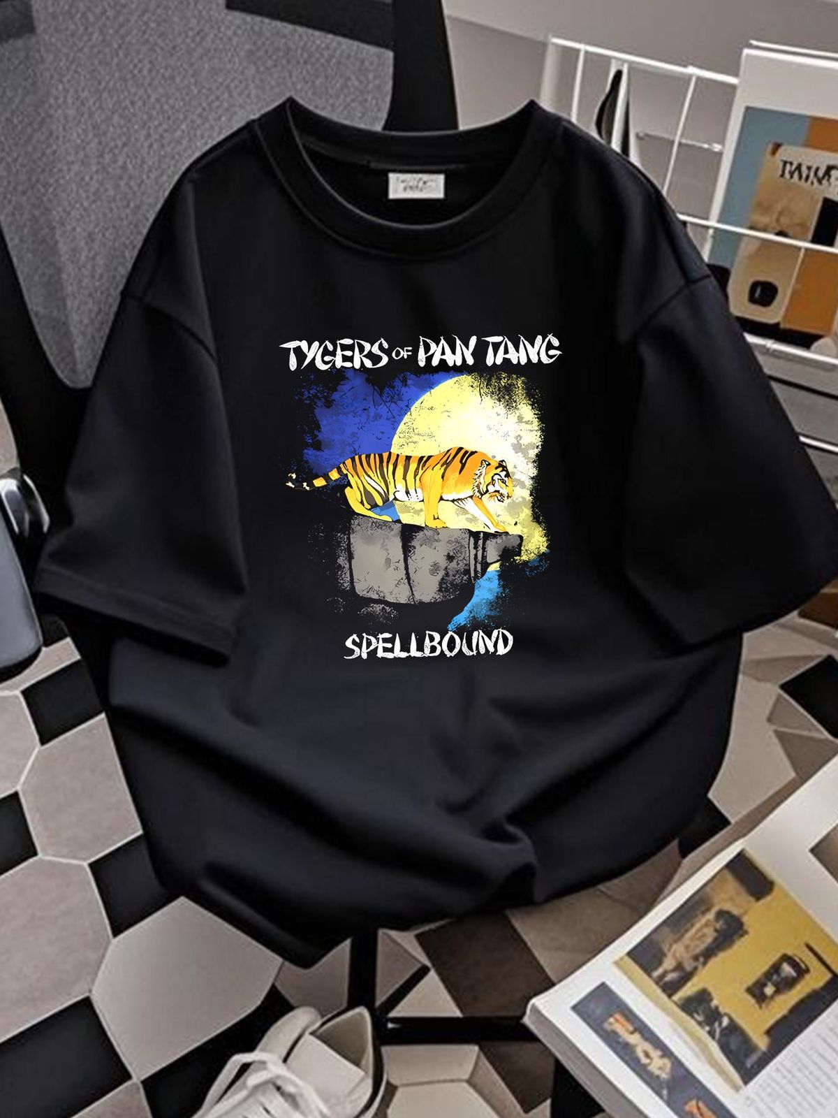 Men's Tygers Of Pan Tang Spellbound T-shirt Large Black Comfortable Fashion Stylish Versatile Soft Streetwear Casual Breathable_viptrois.com