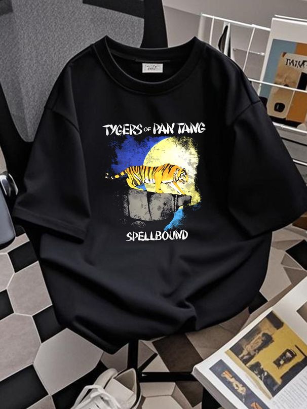 Men's Tygers Of Pan Tang Spellbound T-shirt Large Black Comfortable Fashion Stylish Versatile Soft Streetwear Casual Breathable_viptrois.com
