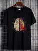 Science Vs Artistic Brain Art IQ Physics Mens T-Shirt 100% Cotton Homme Top For Everyday Wear Unisex Comfortable Casual Graphic Stylish Stretched_viptrois.com