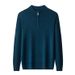 Men’s Half-Zip Knit Sweater – Warm Winter Pullover (Burgundy/Black/Camel/Tibetan Blue/Greyish, M-XXXXL)_viptrois.com