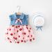 1672 Foreign Trade Children's Clothing Wholesale Summer New Style Girls Denim Mesh Stitching Dress Princess Dress Wholesale_viptrois.com