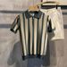 Men's Clothing Knitted Short Sleeved Summer Knit Short Sleeve Shirt Slim Fit Casual Turn-Down Collar T-Shirt Breathable Comfortable For Daily Wear_viptrois.com