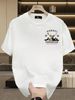 2026 Summer New Men's Short Sleeve Tee, Nordic Reindeer & Mountain Pattern With NORDIC EXPEDITION Print, Loose Trendy Casual Daily Top_viptrois.com