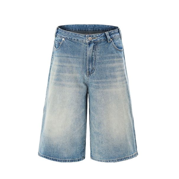 Men's Clothing Summer New Four Color Loose American Baggy Jeans Seven Point Jeans Men's Straight Wide Leg Versatile_viptrois.com