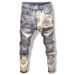 Men's Jeans Fashion Brand Retro Blue Slim Pants Trend Korean Version Of All Worn Patch Pants Men Do Old Pants Uhero_viptrois.com
