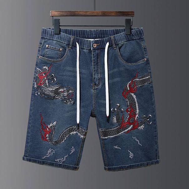 Men's Clothing Plus Size Men's Denim Shorts With Elastic Waist Loose And Comfortable Mid Waist Denim Shorts_viptrois.com