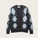 Autumn/Winter Women's Knit Cardigan – Versatile Diamond Pattern V-Neck Long Sleeve Button-Up Sweater (S-L) – Elegant Office & Casual Wear_viptrois.com