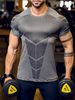 Men's Clothing New Products Men's Printed Tights European Size Fitness Short Sleeved T Shirt Summer Men's Running Quick Drying Clothes_viptrois.com