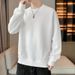Youth Long Sleeved T Shirt Sweatshirt Men's Autumn And Winter New Round Neck Casual Top Student Trendy All Match Bottoming Shirt_viptrois.com