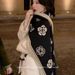 Women's Scarves Classic Explosions Camellia Cashmere Scarf All-match Thickened Warm Scarf Shawl Small _viptrois.com