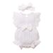 Ins Infant Girl Baby Candy Color Lace Package Fart Romper Princess Dress Jumpsuit Headband_viptrois.com