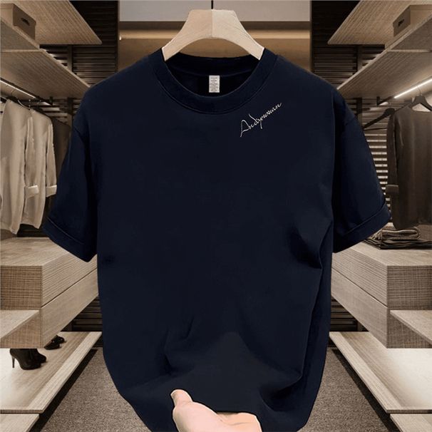 Trendy Brand Pure Cotton Printed Men's Short Sleeved T-shirt 2025 New Summer Trend Casual Round Neck Breathable And_viptrois.com