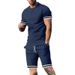 Men's Summer 2-Piece Set Casual Short Sleeve Tee And Shorts Athletic Comfort Outfit_viptrois.com