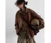 Men's Clothing Retro Brown Motorcycle Leather Jacket Boys And Girls Loose INS Style PU Leather Jacket Coat Trend_viptrois.com
