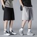 Men's Clothing Summer Thin Ice Silk Sports Shorts For Men Loose Casual Black Five Point Running Training Workout Sweatpants_viptrois.com