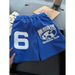 Men's Klein Blue Foam Print Shorts Summer Design Straight Leg Five Pocket Pants Heavyweight Sports Basketball Casual Wear_viptrois.com