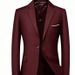 Men's Slim Fit Casual Suit Single Jacket Business Formal Best Man Attire_viptrois.com