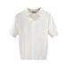 Men's Clothing Light Luxury Lapel Short Sleeved Sweater Summer Thin Half Sleeved Knitted Sweater New Men's Ice Silk Top_viptrois.com