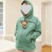 Unisex Fleece Zip-Up Hoodie – Oversized Pet-Friendly Winter Pullover With High-Street Style, Soft Sherpa Lining & Creative Pockets_viptrois.com