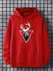 Men's Autumn And Winter Casual And Fashionable Loose Hooded Sweatshirt, Deer Print Warm Long Sleeved Pullover Sweater_viptrois.com