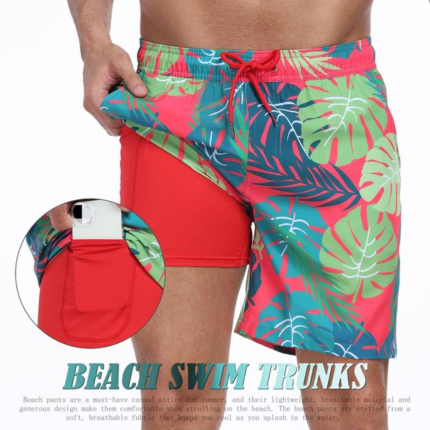 Summer New Style Men's Short Pants, Fashionable Beach Pants For Vacation, Men's Large Size, Four-cornered, Made Of Milk Silk With Lining Inside_viptrois.com