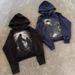 Men's Hand Painted Print Loose Fit Hooded Sweatshirt Y2K Street Style Retro Vintage_viptrois.com