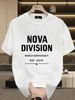 Men's 100% Cotton NOVA DIVISION Letter Star Printed Short Sleeve T-Shirt 2026 New Summer Casual Round Neck Regular Fit Streetwear Graphic Tee_viptrois.com