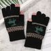 Christmas sock Extra fleece Christmas Deer jacquard knitted warm touch screen gloves with finger for outdoor use_viptrois.com