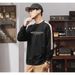 Large Size Men's Clothing 2025 New Simple Letter Printing Sweater Men's Elastic Color Matching Trend Versatile Crew Neck Sweater Men_viptrois.com