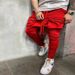 2021 Spring And Autumn Men's Hip-Hop Sports Fitness Long Trendy Fashion Slim Fit Backpack Cargo Pants Casual Versatile_viptrois.com