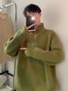 Autumn And Winter Half Zip Sweater, Loose Knit Sweater, Hoodie, Men's Coat_viptrois.com